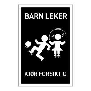Privatrettslig skilt: "Barn leker" m/tekst