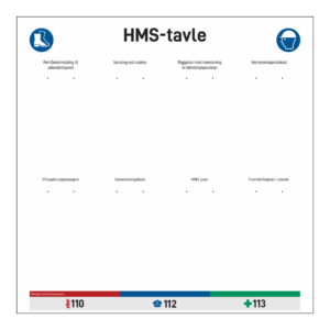 Anleggsområde: "HMS tavle"