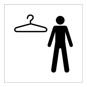 Informasjonsskilt: Garderobe herre