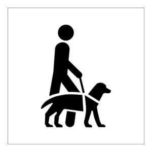 Informasjonsskilt: Førerhund tillatt