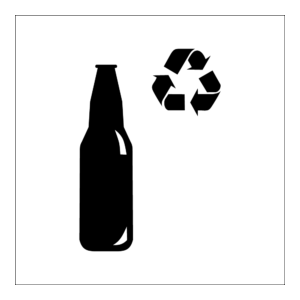 Informasjon klistremerke: Resirkulering glass