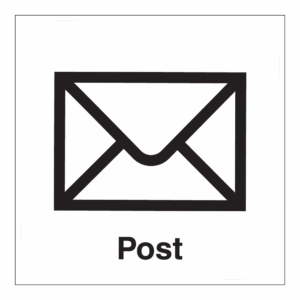 Informasjonsskilt: "Post" m/tekst