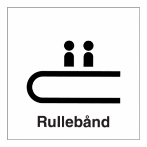 Informasjonsskilt: "Rullebånd" m/tekst