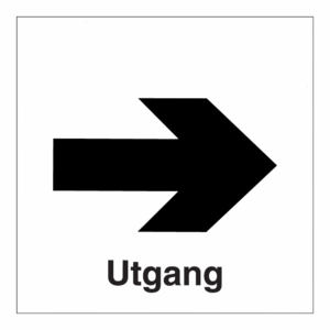 Informasjonsskilt: "Retnings pil" m/tekst