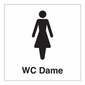 Informasjon klistremerke: "WC dame" m/tekst