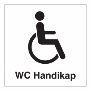 Informasjon klistremerke: "WC handikap" m/tekst