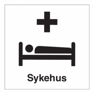 Informasjon klistremerke: "Sykehus" m/tekst