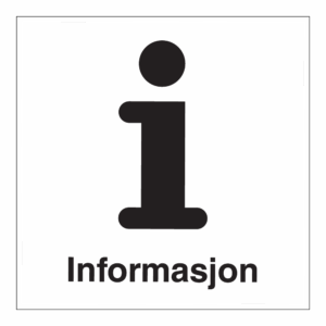 Informasjon klistremerke: "Informasjon" m/tekst