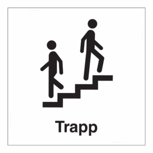Informasjon klistremerke: "Trapp 1" m/tekst