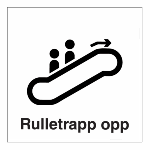 Informasjon klistremerke: "Rulletrapp opp" m/tekst