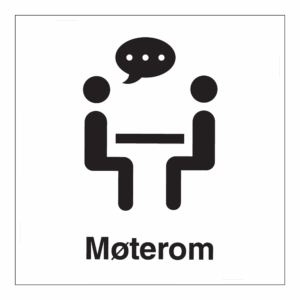 Informasjon klistremerke: "Møterom" m/tekst