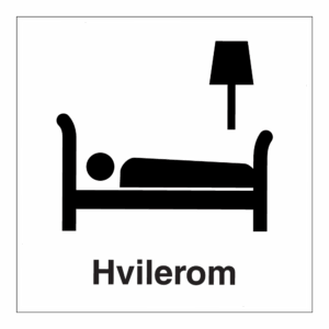 Informasjon klistremerke: "Hvilerom" m/tekst