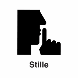 Informasjon klistremerke: "Stille" m/tekst