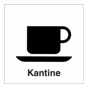 Informasjon klistremerke: "Kantine" m/tekst