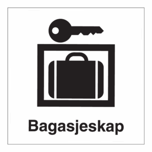 Informasjon klistremerke: "Bagasjeskap" m/tekst