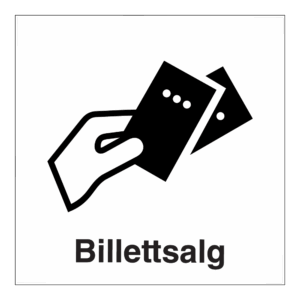 Informasjon klistremerke: "Billettsalg" m/tekst