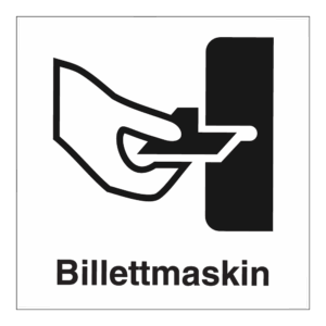 Informasjon klistremerke: "Billettmaskin" m/tekst
