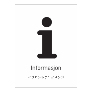 Informasjonsskilt: "Informasjon" m/ taktilt trykk