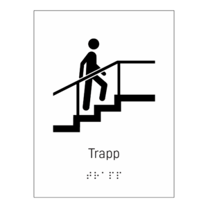 Informasjonsskilt: "Trapp 2" m/ taktilt trykk