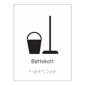 Informasjonsskilt: "Bøttekott" m/ taktilt trykk