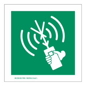 Rømningsskilt: VHF Radio