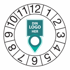 Kontrollmerker: Kontrollert m/ måned, Hvit. Med logo