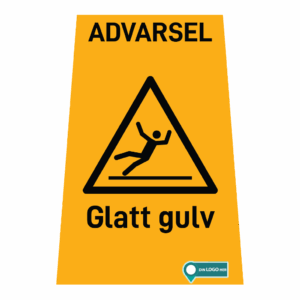 Varselskilt / bukk uten symbol, gul med logo  10 stk i pakke