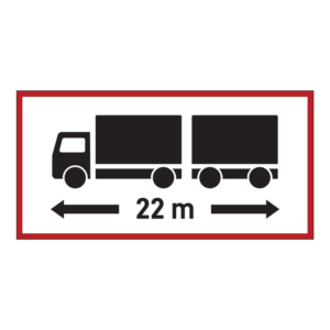 Transport skilt: Vogntog 22m
